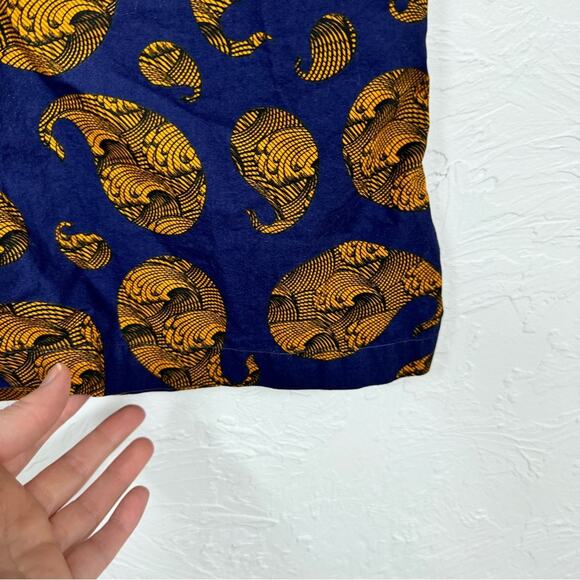 Rare Rabbit Blue Orange Paisley Wave Button Down Shirt Mens M Short Sleeve - Picture 6 of 12